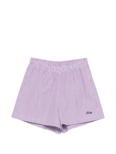striped embroidered shorts