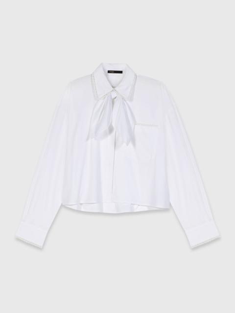 Crochet collar shirt