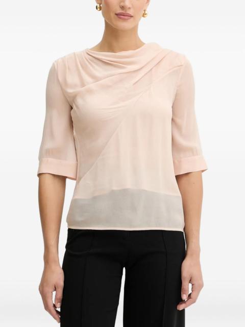 draped cowl-neck blouse