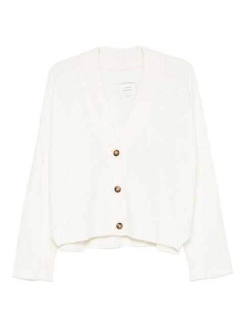 button-fastening ribbed cardigan