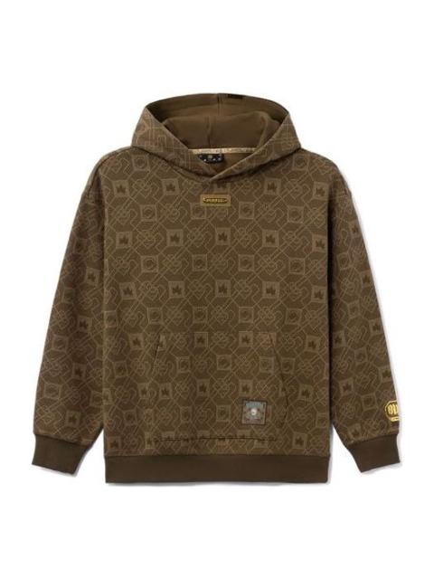 Li-Ning BAD FIVE Series Loose Full Print Pullover Hoodie 'Brown' AWDRE21-2