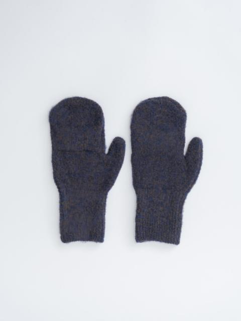 3-Color Mix Boucle Mitten - Navy