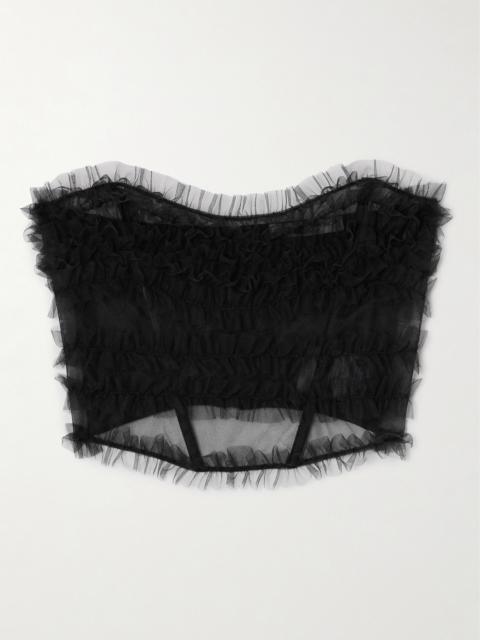 Ruched Tulle Bustier Top