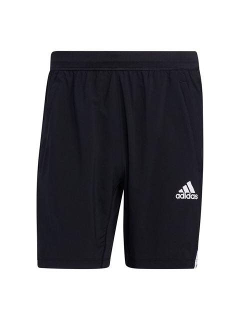 adidas Aero 3s Sho Stripe Training Running Logo Sports Shorts Black GM0643