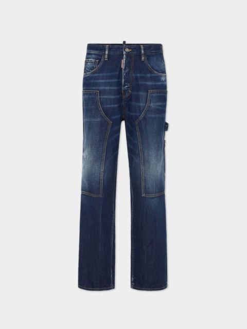 DARK SEMPLICE LOOSE CARPENTER JEANS