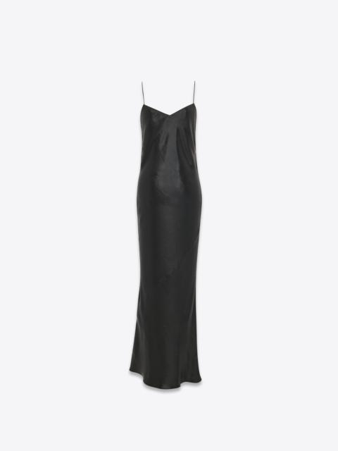 long cowl-back dress in iridescent satin