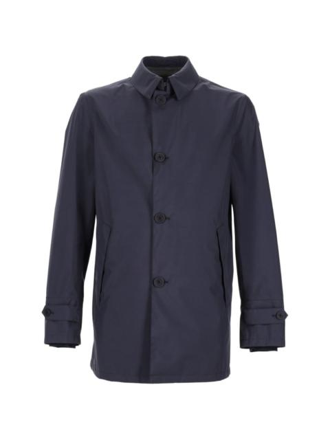 buttoned trench coat
