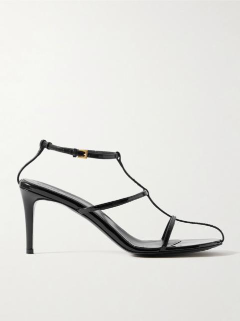 Cage patent-leather sandals Black