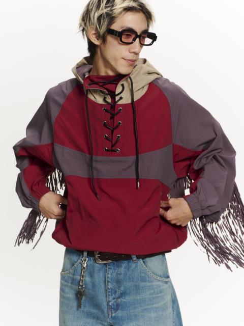 FRINGED NYLON ANORAK