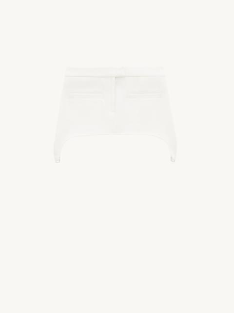 TWILL SUSPENDERS MINI SKIRT
