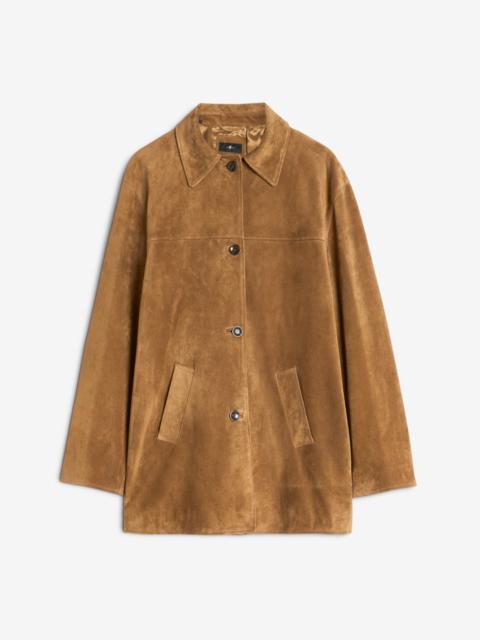 Long Jacket in Suede Tobacco