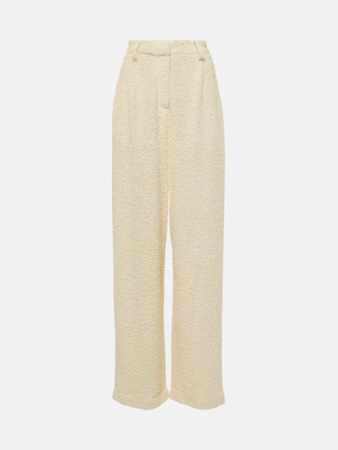 High-rise bouclé wide-leg pants