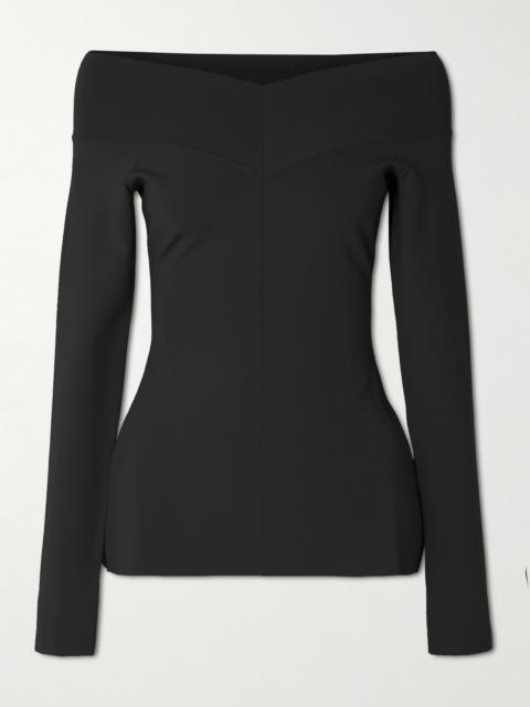 Off-the-shoulder Paneled Jersey Top