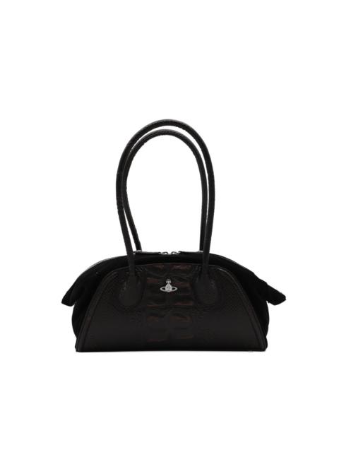 crocodile-embossed shoulder bag