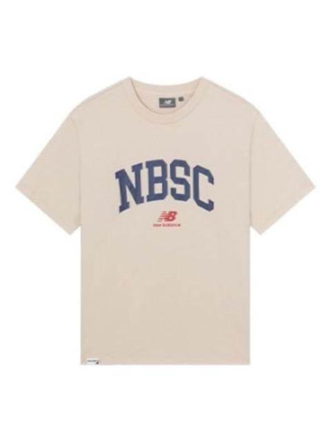 New Balance Logo Print Tee 'Beige Blue' 5ED25373-CRE