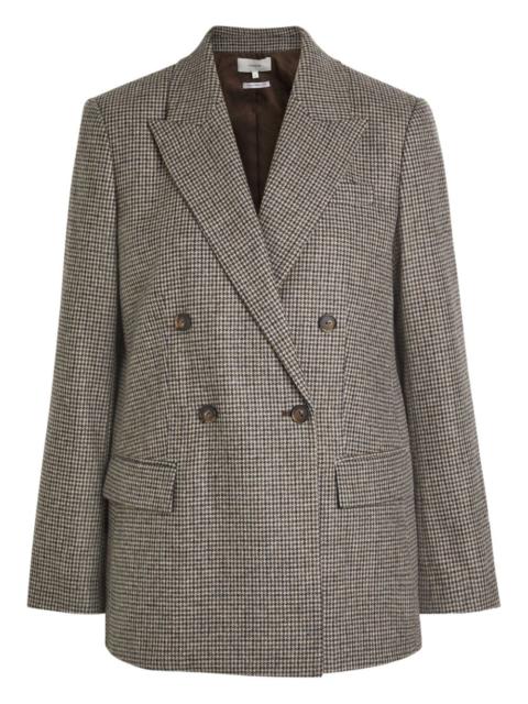 houndstooth double-breasted blazer