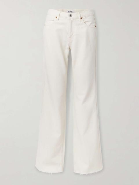 The Californian frayed mid-rise flared jeans White
