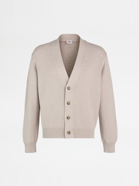 CARDIGAN IN COTTON - BEIGE