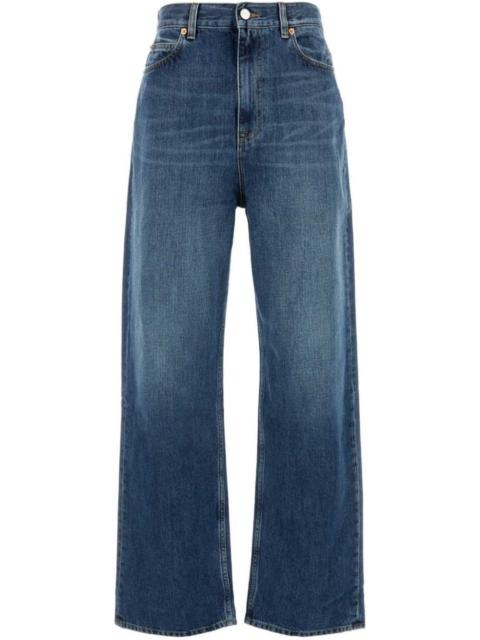 wide-leg cotton jeans