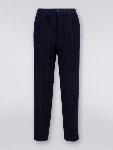 Classic cotton and viscose zigzag trousers