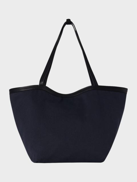 Park Leather-Trim Tote Bag in Cotton Twill
