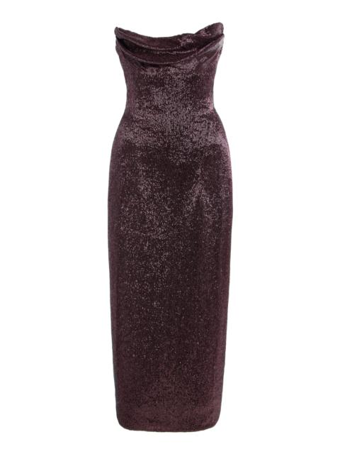 Ivy Beaded Midi Dress burgundy