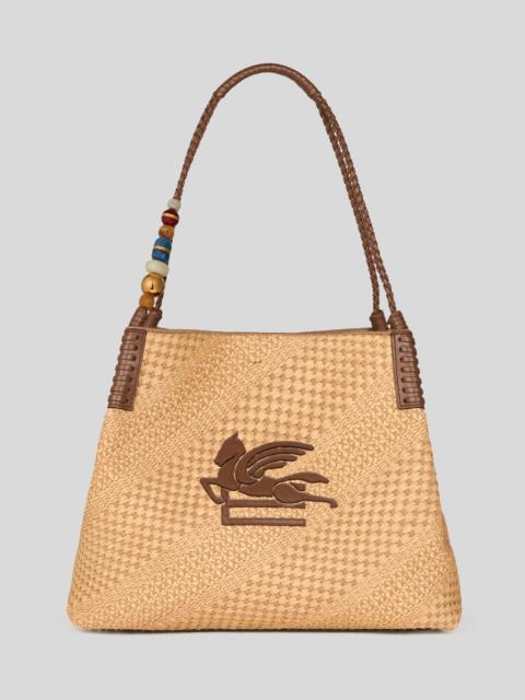 LARGE RAFFIA LIBRA TOTE BAG