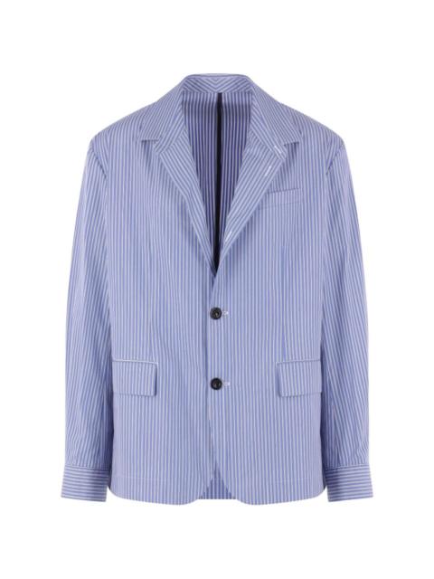 single-breasted striped poplin jacket