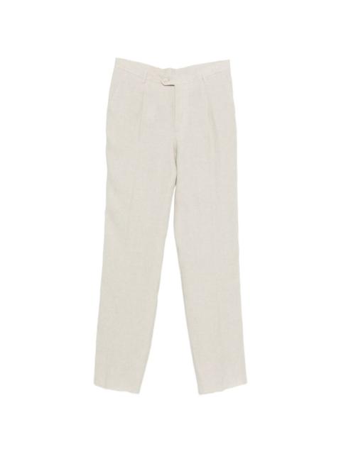 belt-loop pleated trousers