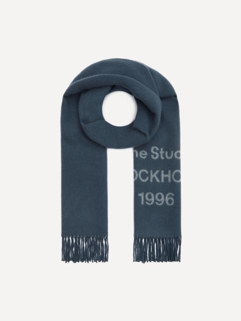 Logo Jacquard Faded Indigo Scarf