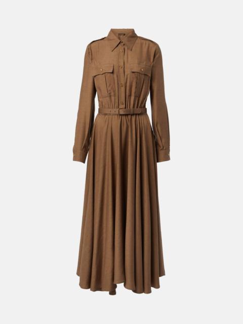 Lela asymmetrical silk shirt dress