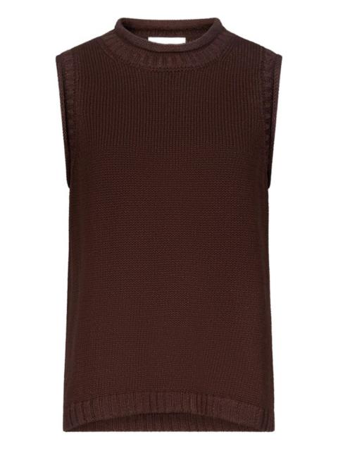 Effy rolled collar ribbed top