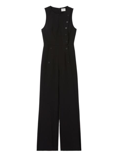 button-detail sleeveless jumpsuit