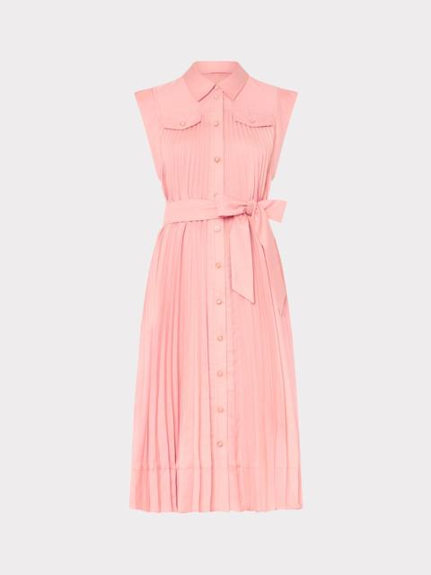 Johanna Pleated Twill Midi Dress