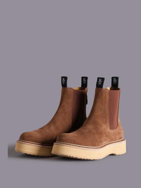 SINGLE STACK CHELSEA BOOT - BROWN SUEDE | R13