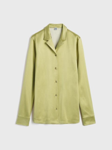 Contrast satin shirt melon