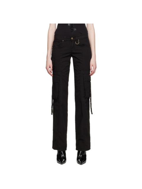 Black Eyelet Trousers