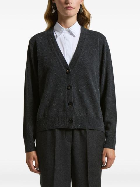 button V-neck sweater