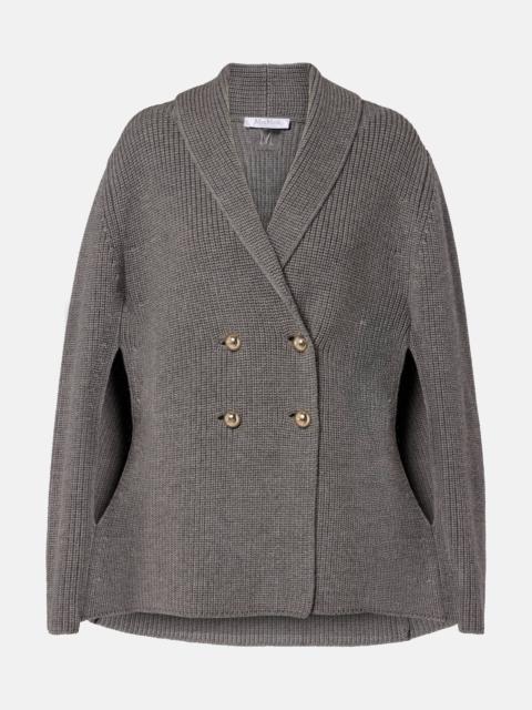 Agenzia double-breasted virgin wool cape