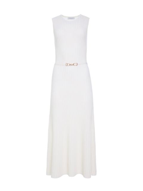 Meier Knit Midi Dress in Ivory Merino Wool Cashmere