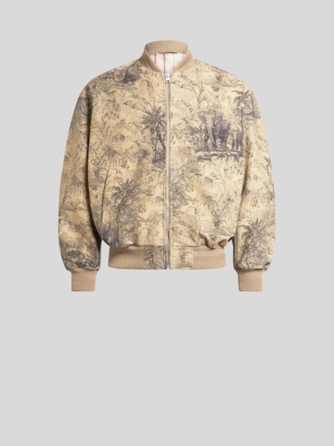 PRINTED LEATHER BOMBER JACKET