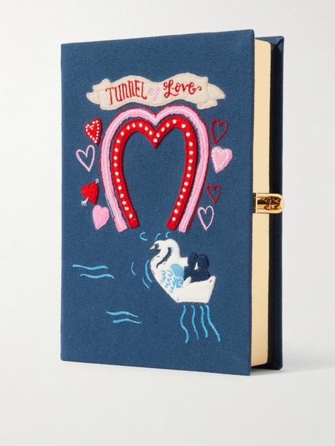 Tunnel Of Love Embroidered Appliquéd Canvas Clutch