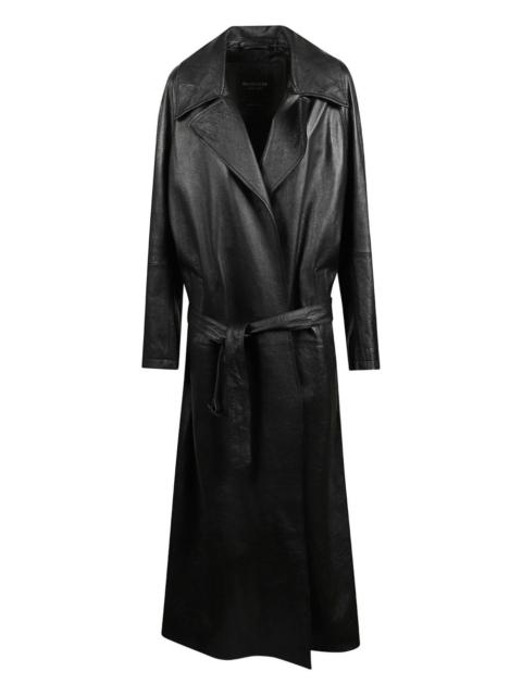 belted lambskin coat