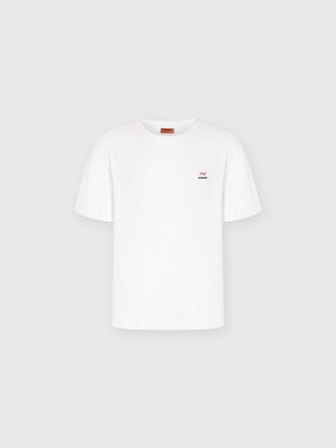 Crew Neck T-Shirt in Cotton with Embroidery and Logo
