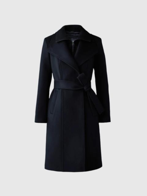 NORITA-Z 2-in-1 double face wool coat with sash