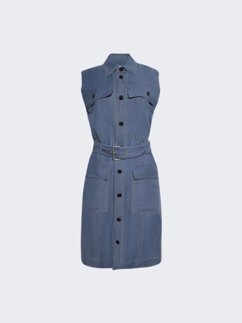 Belted Midi Dress Blue