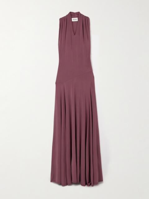 Vina Gathered Stretch-jersey Maxi Dress