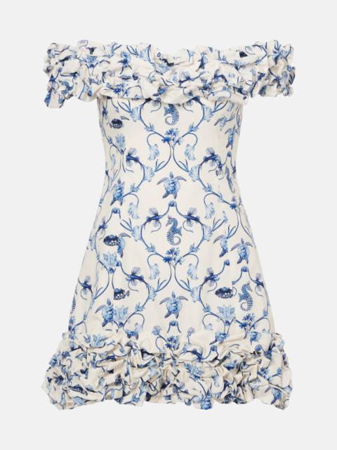 Jardin off-shoulder cotton minidress