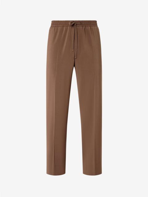 Brown 120's stretch wool trousers