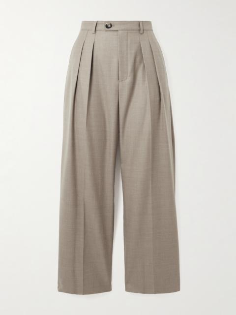 Pleated Wool Wide-leg Pants
